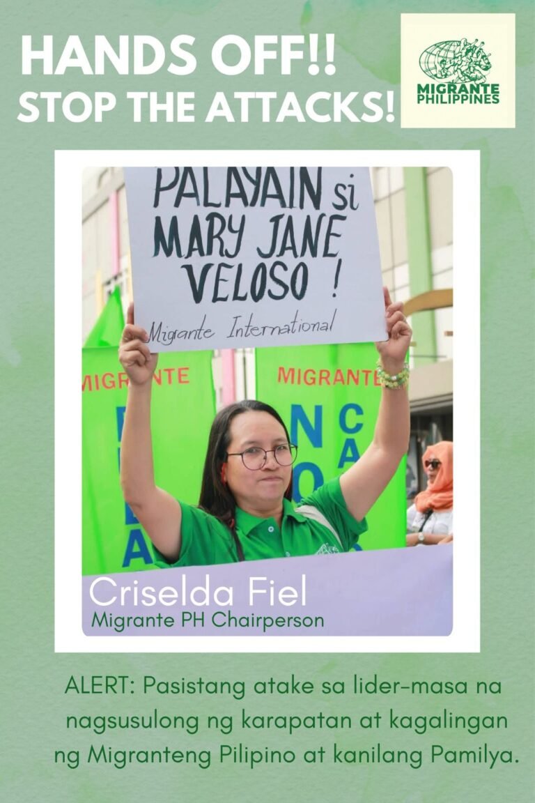 Hands Off Criselda and All Migrant Rights Defenders!